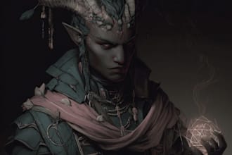 draw a fantasy character for dnd, pathfinder, etc
