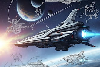 model hard surface scifi vehicles, spaceships