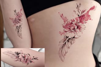 design a custom watercolor tattoo just for you