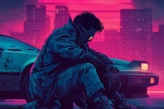 create cyberpunk or 90s retro japanese or anime streetwear style for t shirt