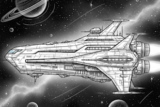 design a sci fi spaceship art