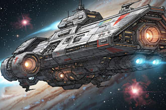 do a sci fi spaceship art