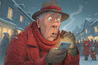 make a christmas caricature, business cartoon holiday