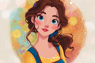 do a cute cartoon disney portrait