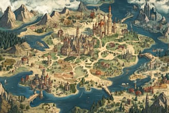 make your dream fantasy map for game, book, campaign