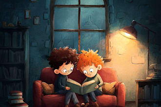 make children story book illustration