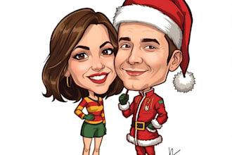 draw christmas cartoon caricature
