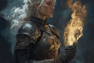 create a full color dnd character illustration