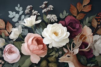 draw an animal and botanical illustration