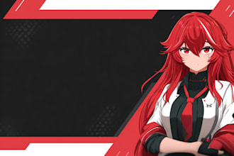 desing anime or vtuber stream overlay twitch youtube
