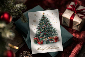 design modern christmas, greeting or holiday card