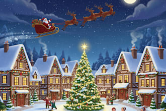 do christmas illustrations and cards for you