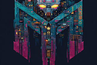 design futuristic cyberpunk logo or typography