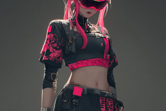 do illustration retrowave cyberpunk synthwave with my style