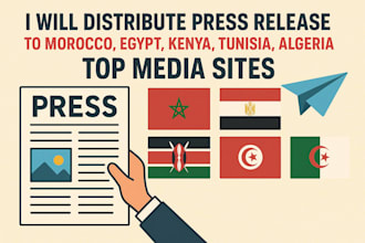 distribute press release to morocco,egypt kenya,tunisia, algeria top media sites