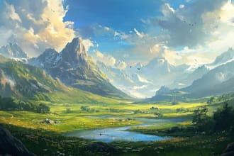digitally paint fantasy landscape