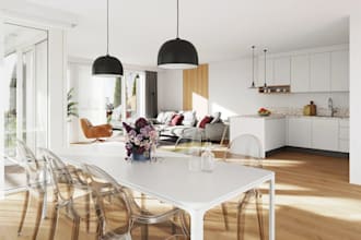 redesign 3d townhouse, cgi garden landscape, room layout plan, bedroom rendering