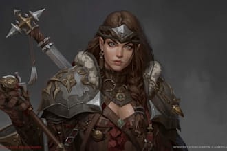 draw a fantasy character for dnd, pathfinder, etc