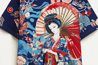 create japanese illustration for design