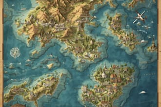 draw fantasy map design vector map world map fantasy map