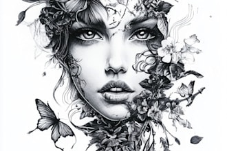 draw professional minimalist tattoo design