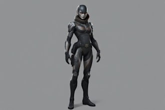 create fantasy, sci fi, character with hyperrealistic style