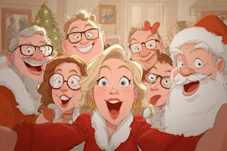 illustration christmas book holiday funny cartoon caricature
