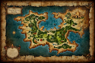 create fantasy map illustration for map