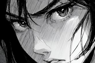 draw webtoon manga web comic book page illustration as anime