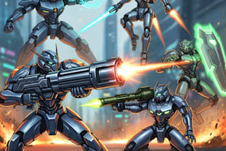 draw a mecha and robot art