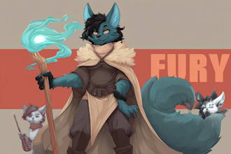 draw furry art, fursona, dnd furry character and anthro art, sfw