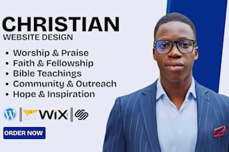 build a complete faith based wix website design, framer church website design
