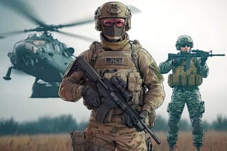 draw detailed military characters for you