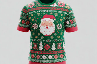 create christmas, retro groovy xmas tshirt design