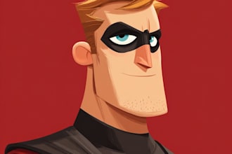 make concept art superhero character comic style