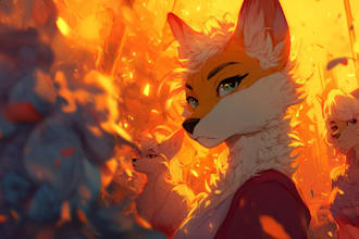 draw furry, anthro character or create your fursona art