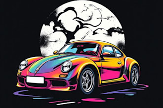 illustrate your car for your automotive tshirt design
