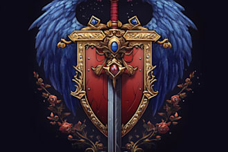 make  emblem logo with fantasy game style