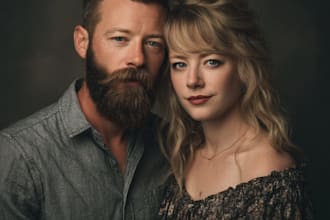 create a romantic family couple portrait