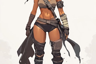 do 2d character design, 2d game character, concept