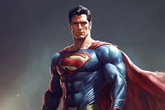 draw  superhero comic illustration