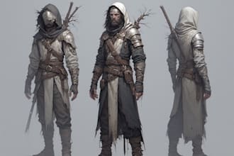 paint a character illustration in a fantasy world