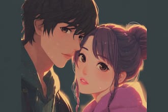 draw cool anime couple for you