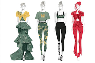 design fashion clothing tech pack and apparel sketch