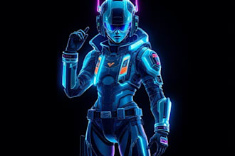 make a cyberpunk character art