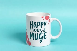 do awesome trendy custom mug design