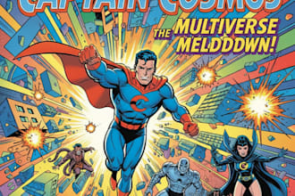 draw a comic book, page and book cover