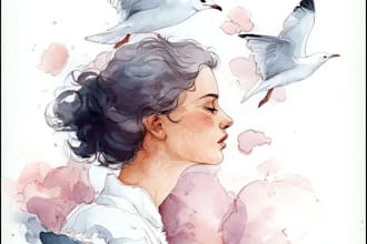 illustrate people portraits in an expressive abstract style