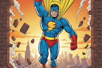 draw custom vintage comic book art retro pop art covers