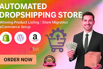setup automated ecommerce dropshipping store, winning product listing, migration